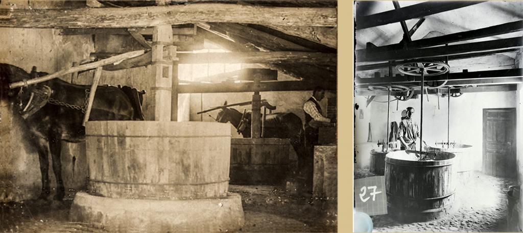 Molinos o tahonas para triturar los metales calcinados