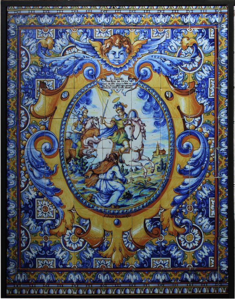 Mural cerámico de San Juan Gualberto realizado por Juan Ruiz de Luna en la iglesia de Noez