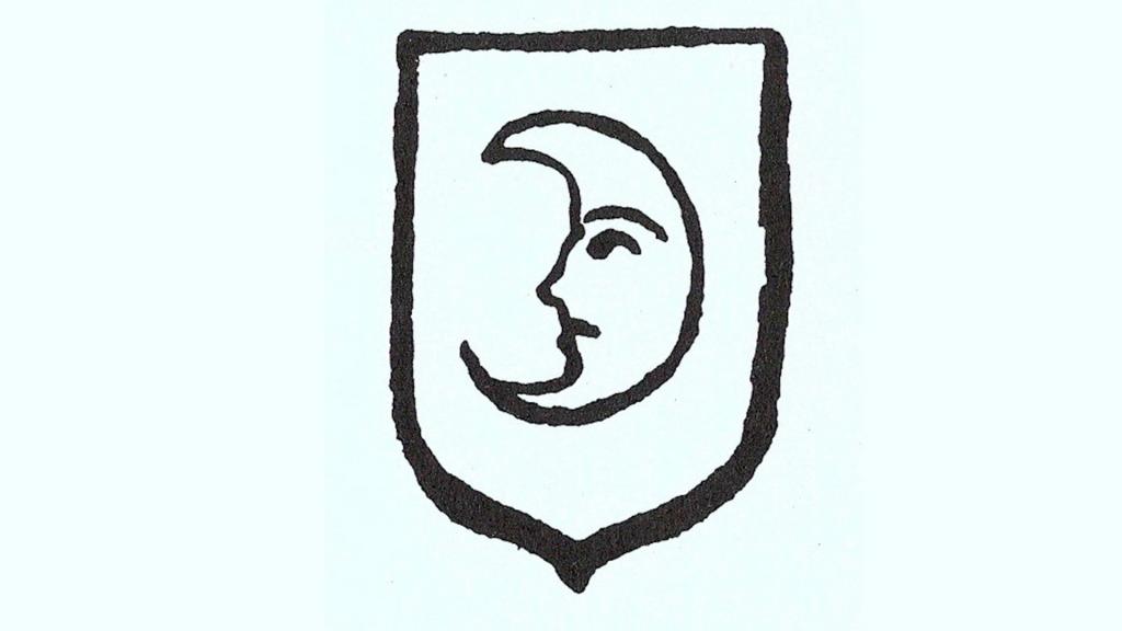 Marca habitual en la fábrica de Ruiz de Luna, en la 3ª época de la misma, con la luna en cuarto creciente